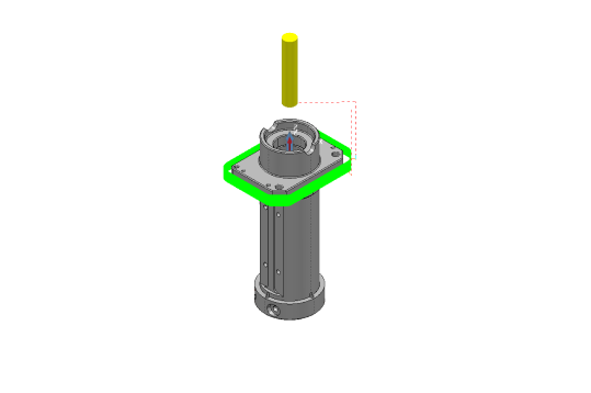 3D rendering of a cylindrical mechanical component